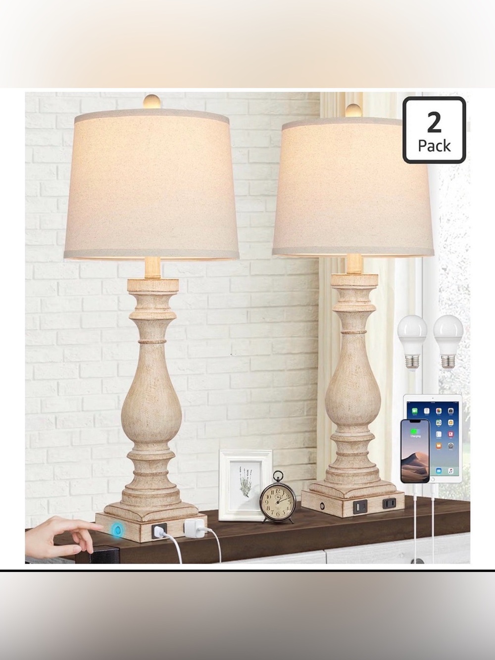 29" Tall Table Lamp for Living Room Set of 2